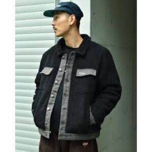 Dime Sherpa Denim Jacket Black size small good condition mens unisex